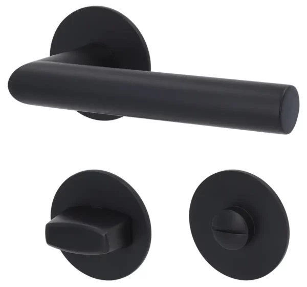 Drücker Edelstahl schwarz WC