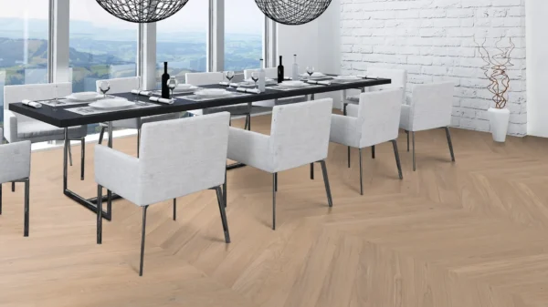 Weitzer Parkett Diele 1000 Eiche Kaschmir lebhaft Französisch Fischgrät 60° ProVital finish (geölt) – Bild 5