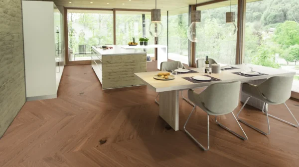 Weitzer Parkett Diele 1000 Eiche Amber ruhig Französisch Fischgrät 60° ProVital finish (geölt) – Bild 5