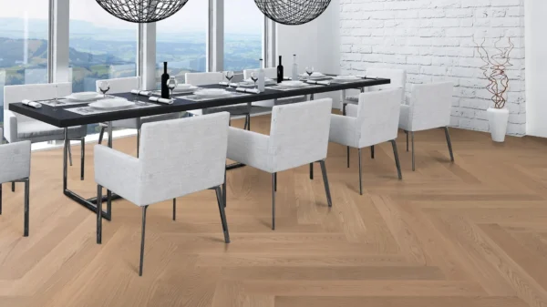 Weitzer Parkett Diele 1000 Eiche Kaschmir ruhig Fischgrät 90° ProActive+ (lackiert) – Bild 5