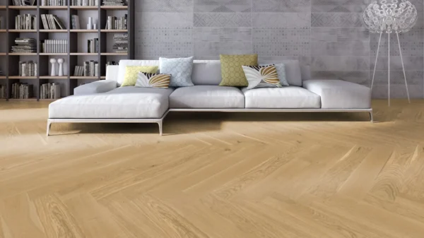 Weitzer Parkett Diele 1000 Eiche Pure lebhaft bunt Fischgrät 90° ProActive+ (lackiert) – Bild 3