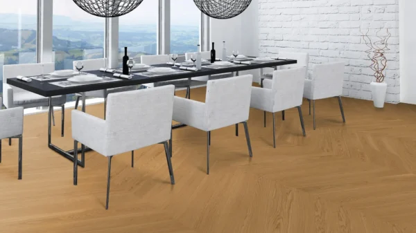 Weitzer Parkett Diele 1000 Eiche Natur ruhig Französisch Fischgrät 60° ProActive+ (lackiert) – Bild 6