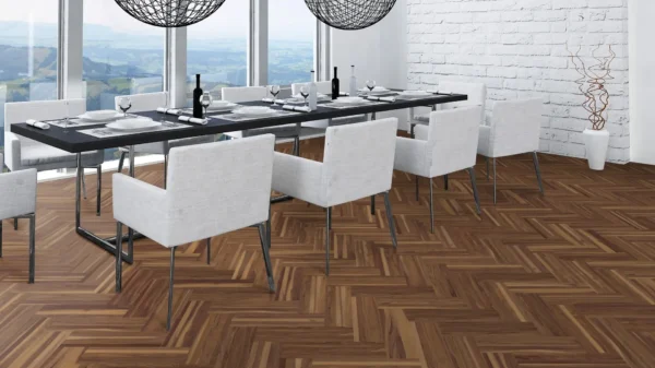 Weitzer Parkett Strip 360 Nussbaum Natur lebhaft bunt Fischgrät 90° ProVital finish (geölt) – Bild 5