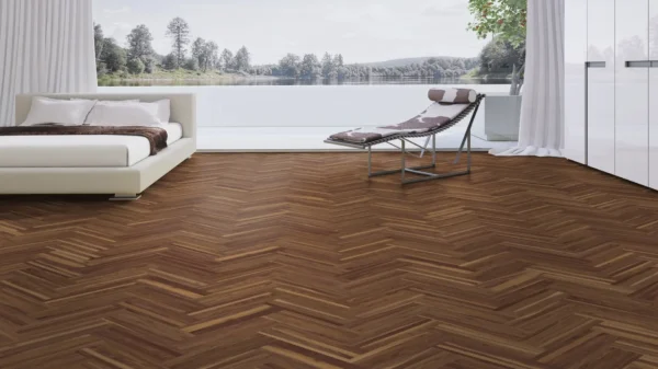 Weitzer Parkett Strip 360 Nussbaum Natur lebhaft bunt Fischgrät 90° ProVital finish (geölt) – Bild 3