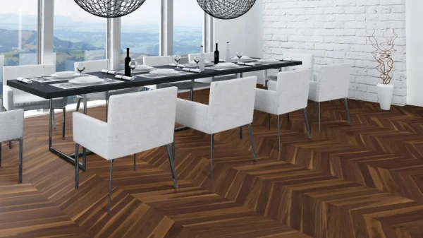 Weitzer Parkett Stab 500 Nussbaum Natur lebhaft bunt Französisch Fischgrät 60° ProVital finish (geölt) – Bild 5