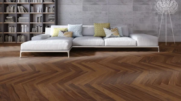 Weitzer Parkett Stab 500 Nussbaum Natur lebhaft bunt Fischgrät 90° ProVital finish (geölt) – Bild 2