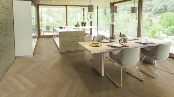 Weitzer Parkett Stab 750 Eiche Mandel lebhaft bunt Französisch Fischgrät 60° ProVital finish (geölt) – Bild 4