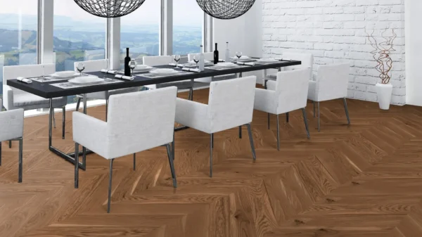 Weitzer Parkett Stab 750 Eiche Amber lebhaft bunt Französisch Fischgrät 45° ProVital finish (geölt) – Bild 6