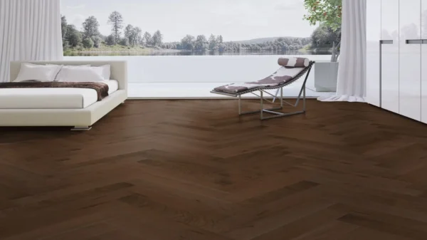 Weitzer Parkett Stab 750 Eiche Havanna lebhaft bunt Fischgrät 90° ProActive+ (lackiert) – Bild 4
