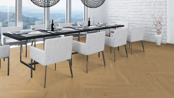 Weitzer Parkett Stab 750 Eiche Pure ruhig Fischgrät 90° ProActive+ (lackiert) – Bild 5