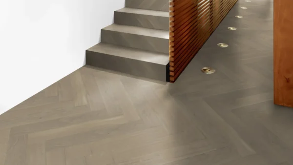 Weitzer Parkett Stab 750 Eiche Auster lebhaft bunt Fischgrät 90° ProActive+ (lackiert) – Bild 6