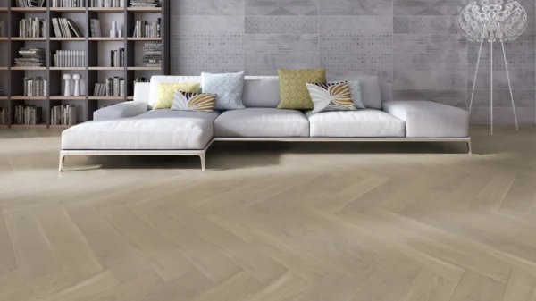 Weitzer Parkett Stab 750 Eiche Auster lebhaft bunt Fischgrät 90° ProVital finish (geölt) – Bild 2
