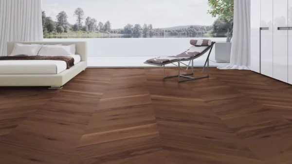 Weitzer Parkett Stab 750 Nussbaum Natur lebhaft bunt Französisch Fischgrät 60° ProVital finish (geölt) – Bild 3