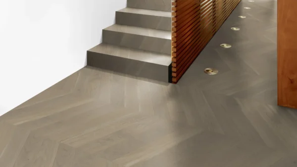 Weitzer Parkett Stab 750 Eiche Auster lebhaft bunt Französisch Fischgrät 60° ProActive+ (lackiert) – Bild 6