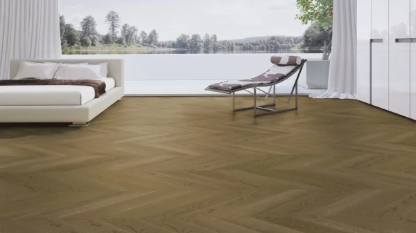 Weitzer Parkett Stab 750 Eiche Mandel lebhaft bunt Französisch Fischgrät 45° ProActive+ (lackiert) – Bild 3