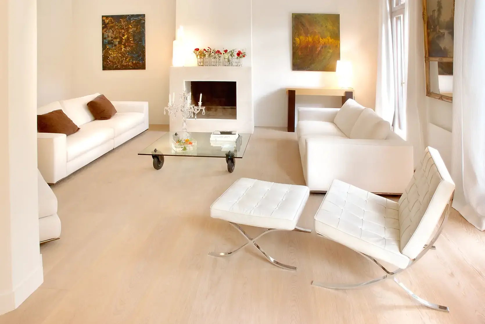 Admonter Parkett Landhausdiele Eiche weiß noblesse, gebürstet, gefast, geölt 2000 mm – Bild 3